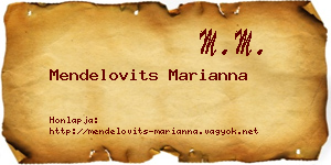Mendelovits Marianna névjegykártya
